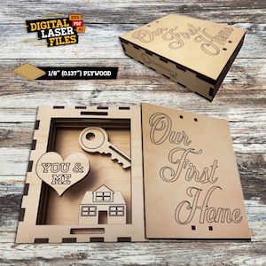 Our First Home Box SVG + Ai Laser Cut Files -- INSTANT DOWNLOAD