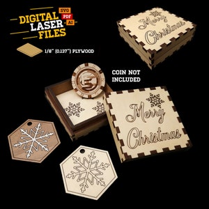 Small Christmas Gift Box SVG + Ai Laser Cut Files -- INSTANT DOWNLOAD