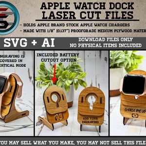 Apple Watch Dock SVG Ai Laser Cut Files INSTANT DOWNLOAD image 10