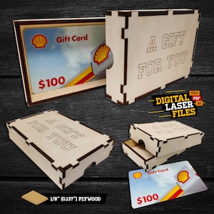 Geschenk Card Box SVG + Ai Laser Cut Dateien -- INSTANT DOWNLOAD