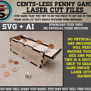 Cents-less the Game SVG + Ai Laser Cut Files -- INSTANT DOWNLOAD - Etsy UK