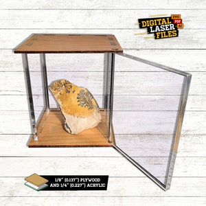 Medium Acrylic Display Case SVG + Ai Laser Cut Files -- INSTANT DOWNLOAD
