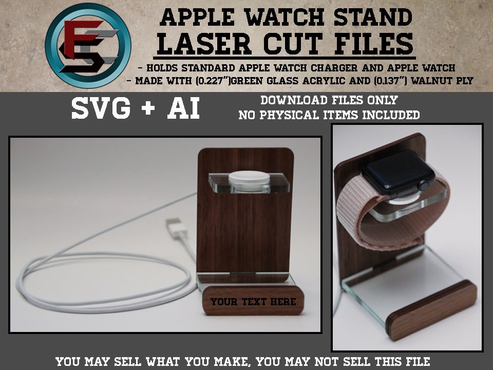 INSTANT DOWNLOAD iPhoneWatch Stand Combo SVG Ai Laser Cut Files