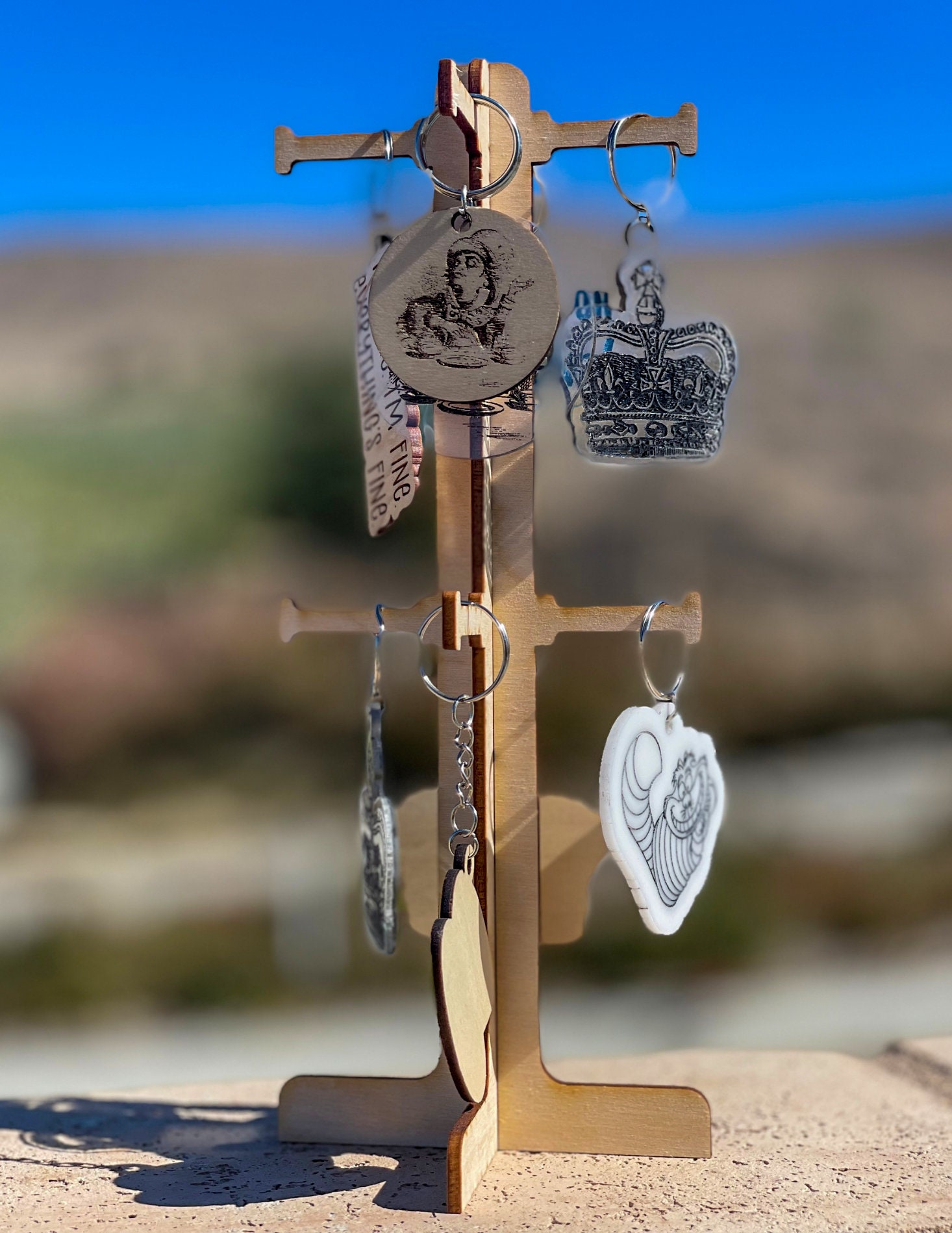 Two Row Post Keychain Display SVG + Ai Laser Cut Files -- INSTANT ...