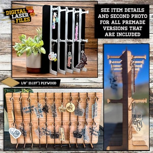 Collapsible Slot Keychain Stands SVG + Ai Laser Cut Files -- INSTANT DOWNLOAD