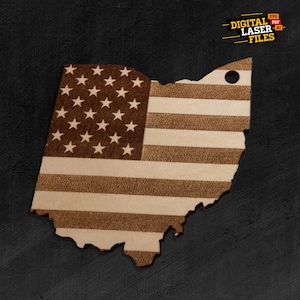 Ohio Flag Ornament SVG + Ai Laser Cut Files -- INSTANT DOWNLOAD