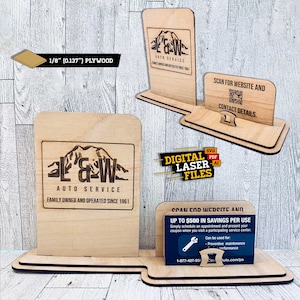 Split Visitenkarten und Services Display SVG + Ai Laser Cut Dateien -- INSTANT DOWNLOAD