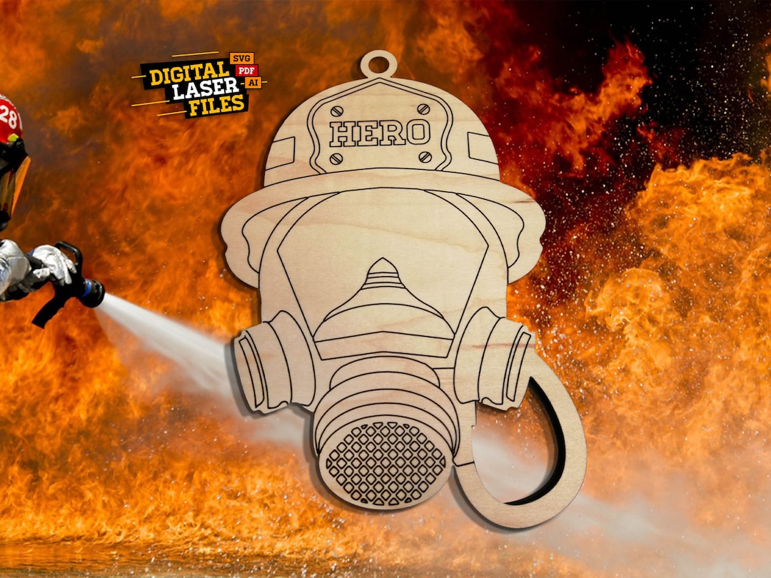Firefighter Helmet Ornament SVG Ai Laser Cut Files INSTANT DOWNLOAD Etsy