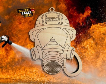 Firefighter Helmet Ornament SVG + Ai Laser Cut Files -- INSTANT DOWNLOAD