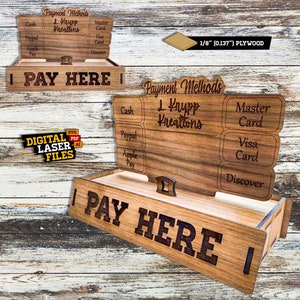 Erhöhter Zahlungsstand SVG + Ai Laser Cut Dateien -- INSTANT DOWNLOAD