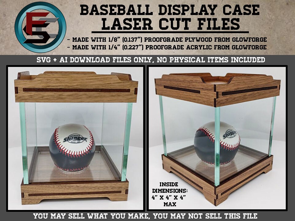 Baseball wall display case svg laser cut file,Baseball shadow box svg laser cut file,Baseball display shelf svg laser cut file