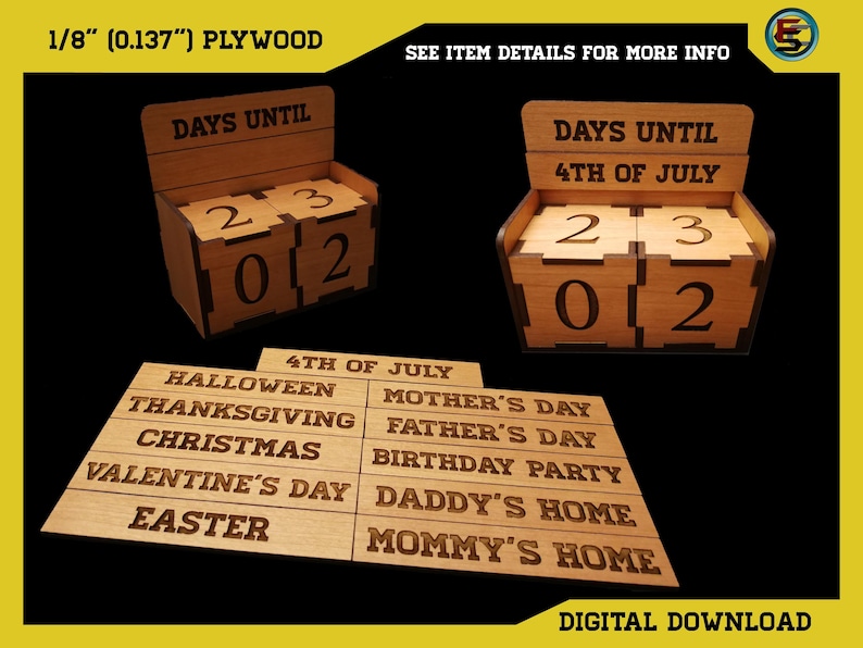 Cube Countdown SVG Ai Laser Cut Files INSTANT DOWNLOAD image 8