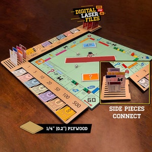 Flat Board Game Player Organizer SVG + Ai Laser Cut Files -- INSTANT DOWNLOAD