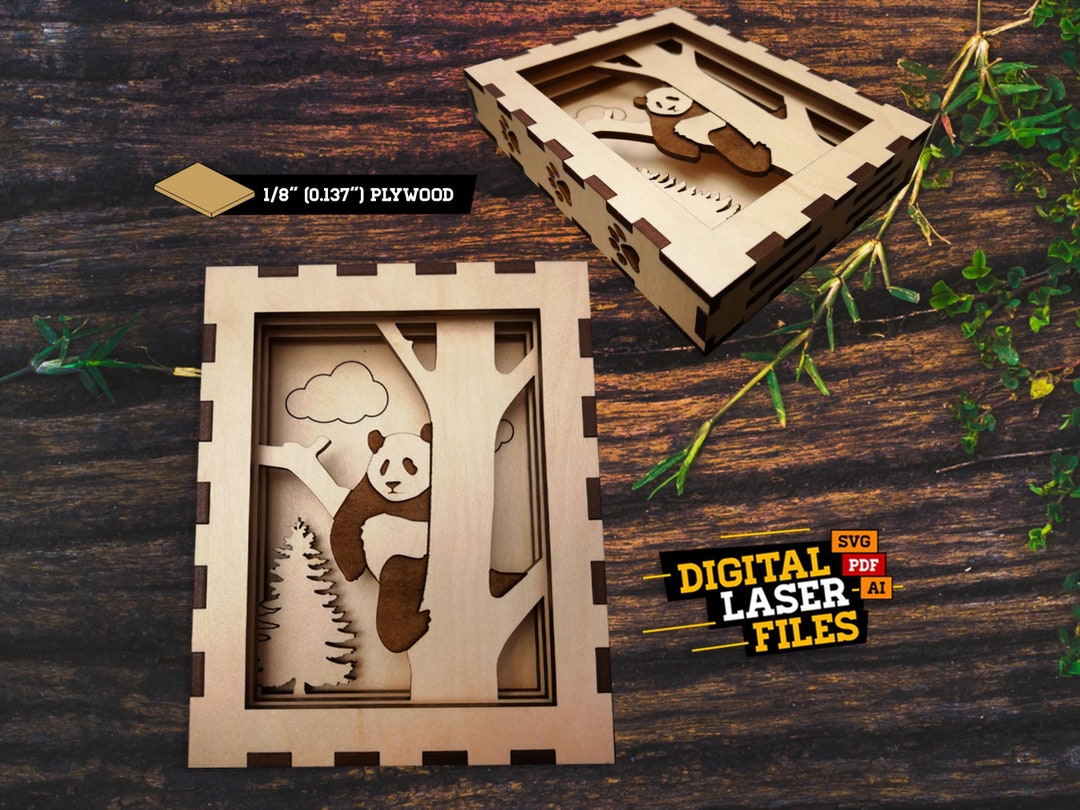 Layered Panda Box SVG + Ai Laser Cut Files -- INSTANT DOWNLOAD - Etsy