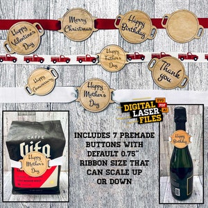 Geschenk lint knoppen SVG + Ai laser gesneden bestanden--INSTANT DOWNLOAD