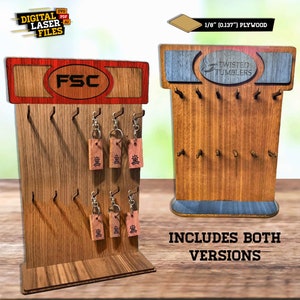 Top Logo Keychain Stand SVG + Ai Laser Cut Files -- INSTANT DOWNLOAD