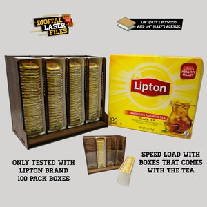 Lipton Tea Bag Holder SVG + Ai Laser Cut Files -- INSTANT DOWNLOAD