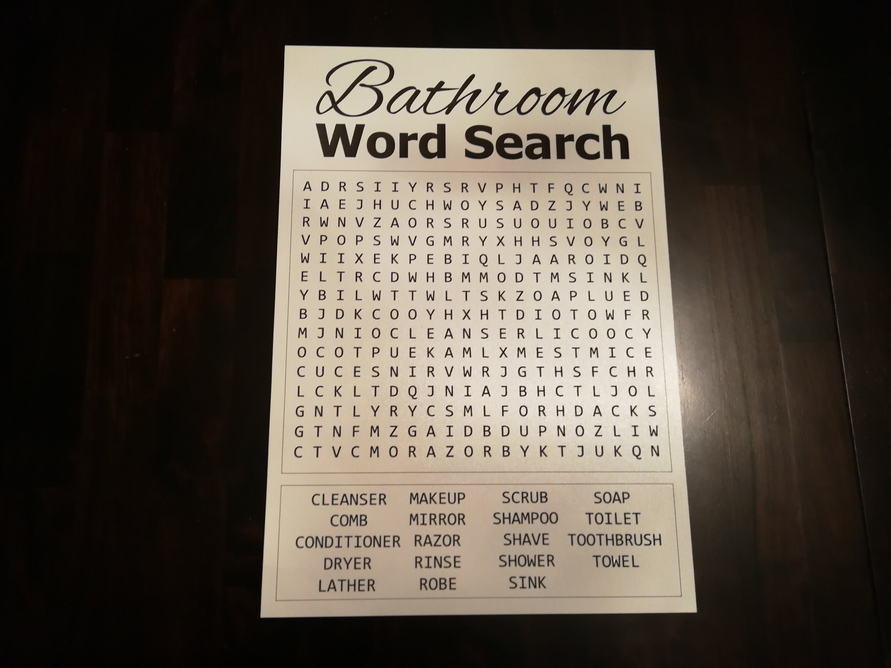 Download Bathroom Word Search SVG Ai Laser Cut Files INSTANT | Etsy