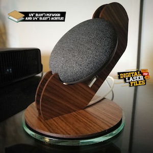 Google Nest Mini Stand SVG + Ai Laser Cut Files -- INSTANT DOWNLOAD