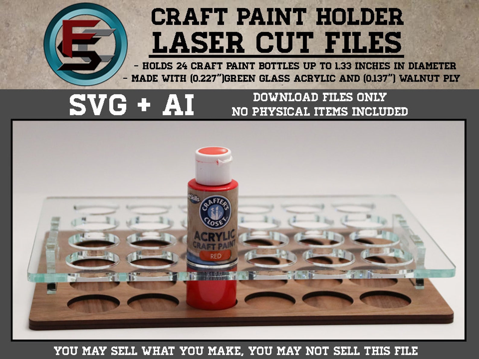 Craft Paint Holder SVG Ai Laser Cut Files INSTANT - Etsy