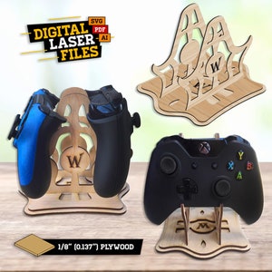 Compact Gamer Stand SVG + Ai Laser Cut Files -- INSTANT DOWNLOAD