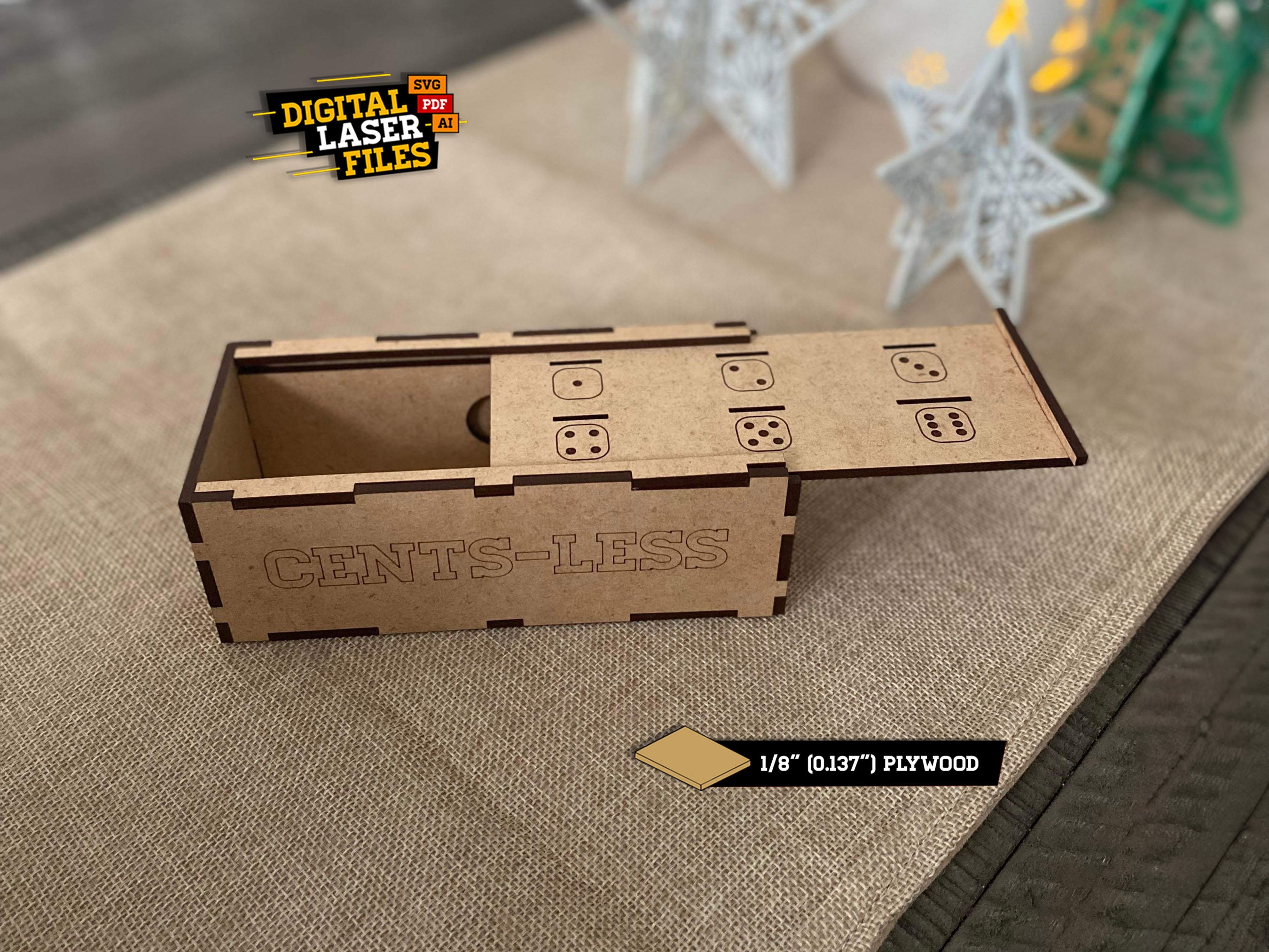 Cents-less the Game (version 2 - Thinner Wood Model) SVG + Ai Laser Cut ...