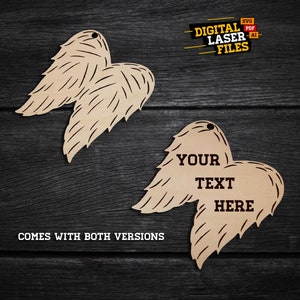 Angel Wings Ornaments SVG + Ai Laser Cut Files -- INSTANT DOWNLOAD