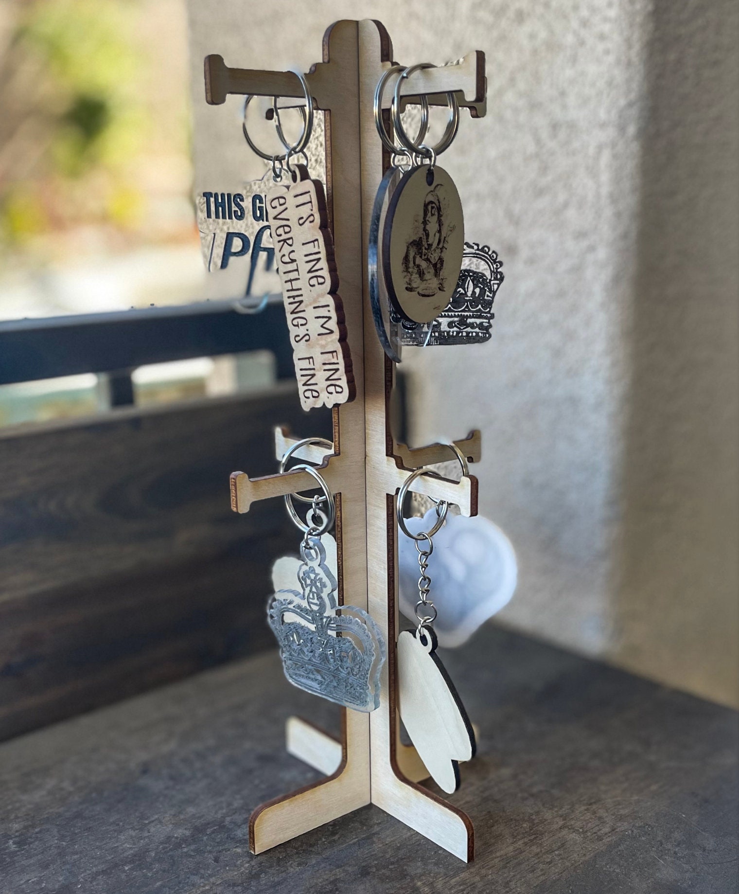 Two Row Post Keychain Display SVG + Ai Laser Cut Files -- INSTANT ...