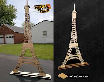 Eiffel Tower SVG + Ai Laser Cut Files -- INSTANT DOWNLOAD