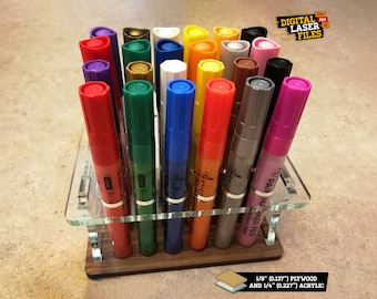 Paint Marker Holder SVG + Ai Laser Cut Files -- INSTANT DOWNLOAD