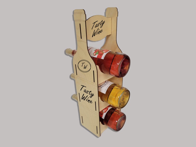Bottle Shaped Wine Rack SVG Ai Laser Cut Files INSTANT Etsy Singapore