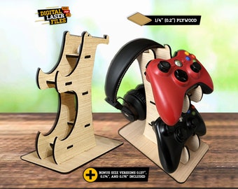 One Sheet Gaming Stand svg + Ai Laser Cut Files -- DESCARGA INSTANTÁNEA