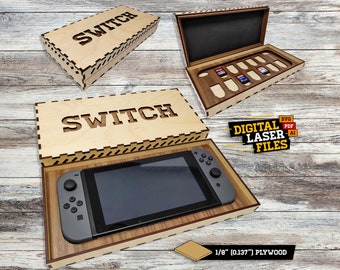 Switch Storage Box SVG + Ai Laser Cut Files - DESCARGA INSTANTÁNEA