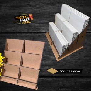 6 Slot Tile Display SVG + Ai Laser Cut Files -- DOWNLOAD IMMEDIATO