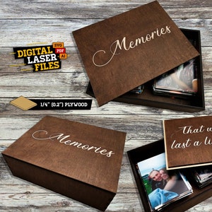 Memory/Photo Box SVG + Ai Laser Cut Files -- INSTANT DOWNLOAD