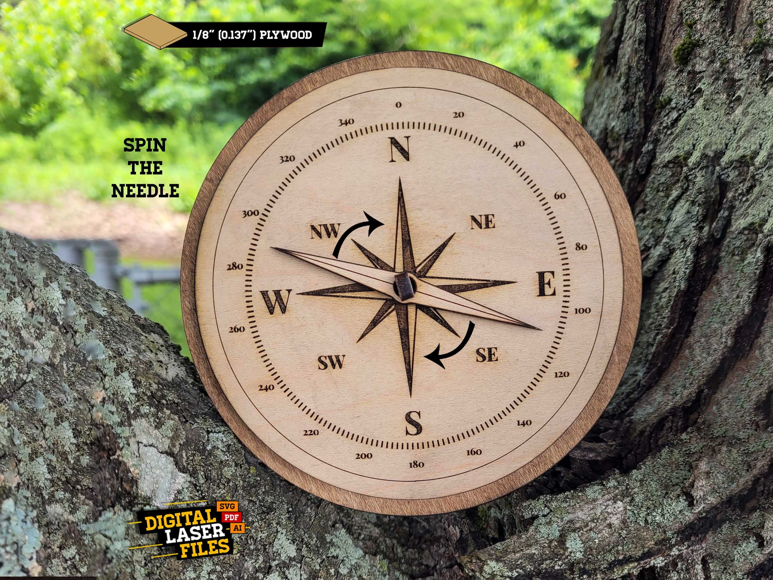 Custom Image File Compass Compass SVG + Ai Laser Cut Files -- INSTANT DOWNLOAD - Etsy