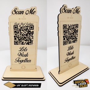 Scan Me Display SVG + Ai Laser Cut Dateien -- INSTANT DOWNLOAD