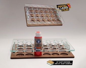 Craft Paint Holder SVG + Ai Laser Cut Files - DESCARGA INSTANTE