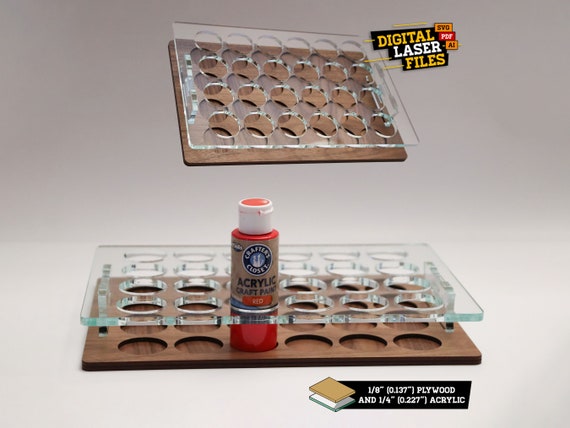 Craft Paint Holder SVG + Ai Laser Cut Files -- INSTANT DOWNLOAD
