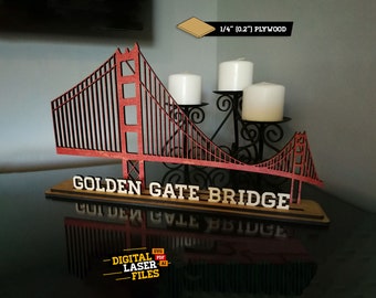 Puente Golden Gate SVG + Ai Archivos cortados por láser -- DESCARGA INSTANTE