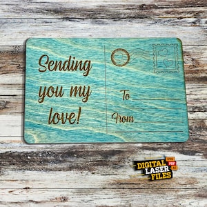 Valentinstag Postkarte SVG + Ai Laser Cut Dateien -- INSTANT DOWNLOAD