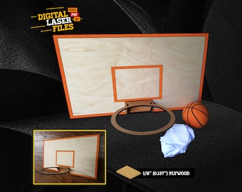 Basketball Hoop SVG + Ai Laser Cut Files -- INSTANT DOWNLOAD