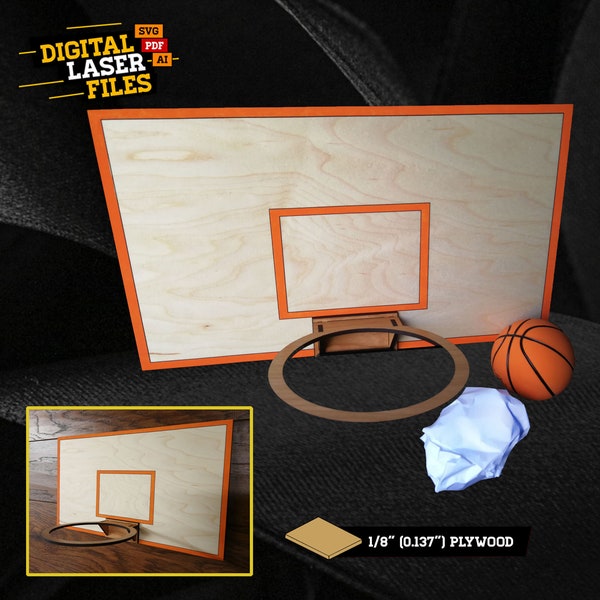Basketball Hoop SVG + Ai Laser Cut Files -- INSTANT DOWNLOAD