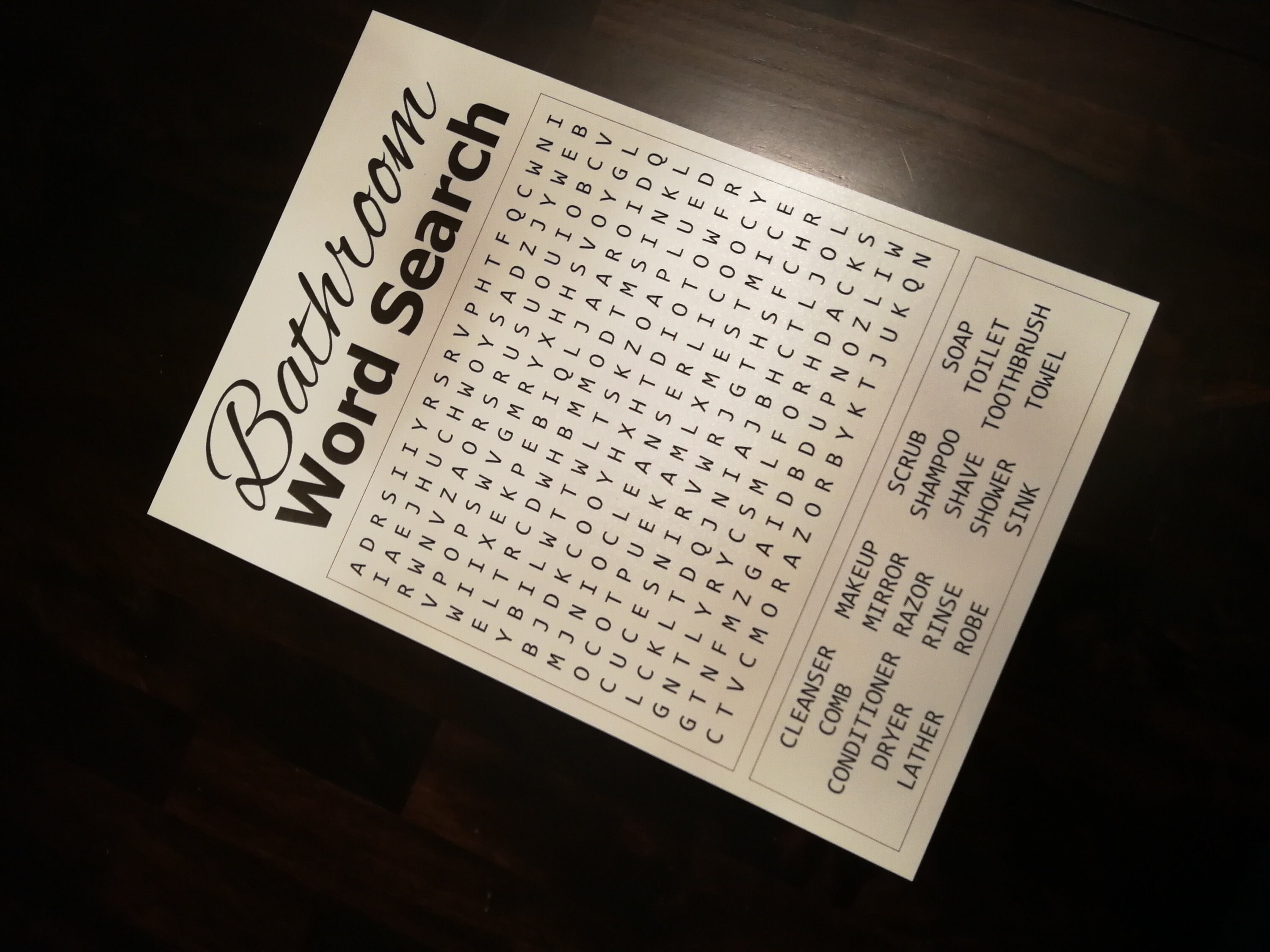 Download Bathroom Word Search SVG Ai Laser Cut Files INSTANT | Etsy