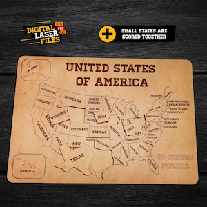 USA Puzzle svg + Ai Laser Cut Dateien -- INSTANT DOWNLOAD