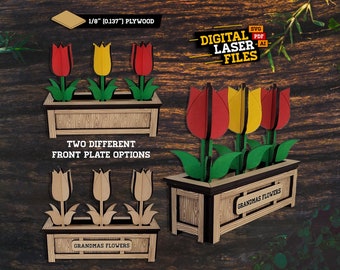Mini Flower Garden SVG + Ai Laser Cut Files -- INSTANT DOWNLOAD