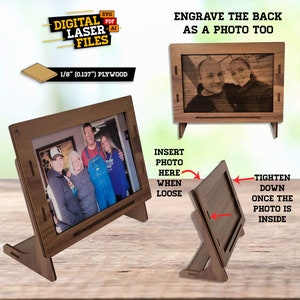 Basic Photo Frame Stand SVG + Ai Laser Cut Files -- INSTANT DOWNLOAD