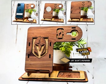 チャージアップドッキングステーション SVG + Ai レーザーカットファイル - 即時ダウンロード