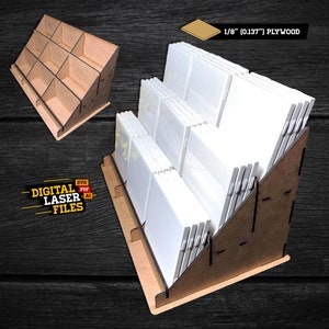 9 Slot Tile Display SVG + Ai Laser Cut Files -- INSTANT DOWNLOAD