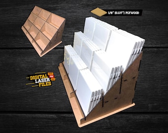9 Slot Tile Display SVG + Ai Laser Cut Files -- INSTANT DOWNLOAD